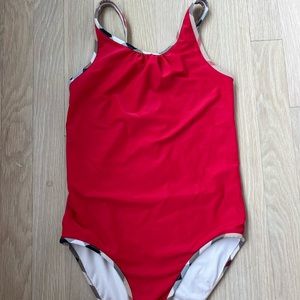 Girls Size 14 NEVER WORN red and pattern Burberry swimsuit